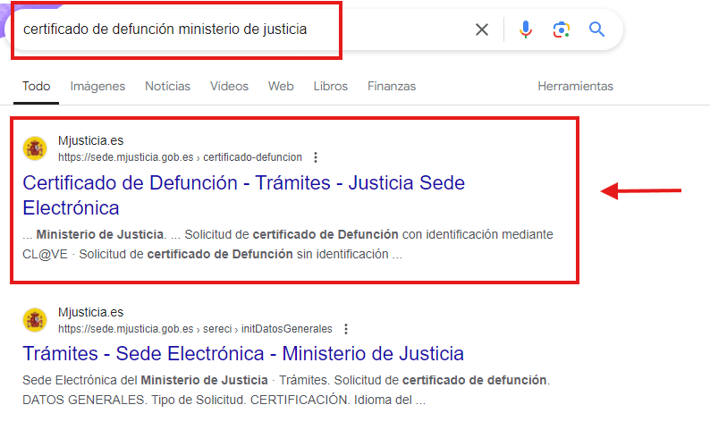 Sede electrónica Ministerio de Justicia - defunción Sede electrónica Ministerio de Justicia - defunción